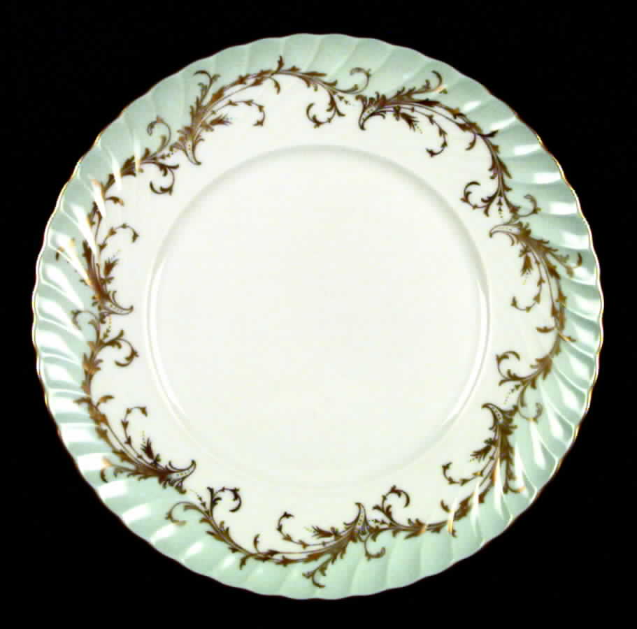 Elegance Blue Green (Gold Trim) Salad Plate by Royal Tettau-1