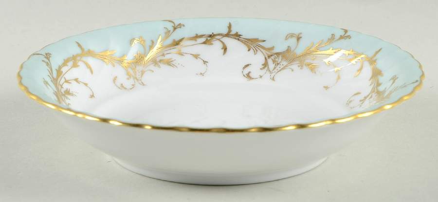 Elegance Blue Green (Gold Trim) Fruit/Dessert (Sauce) Bowl by Royal Tettau-1