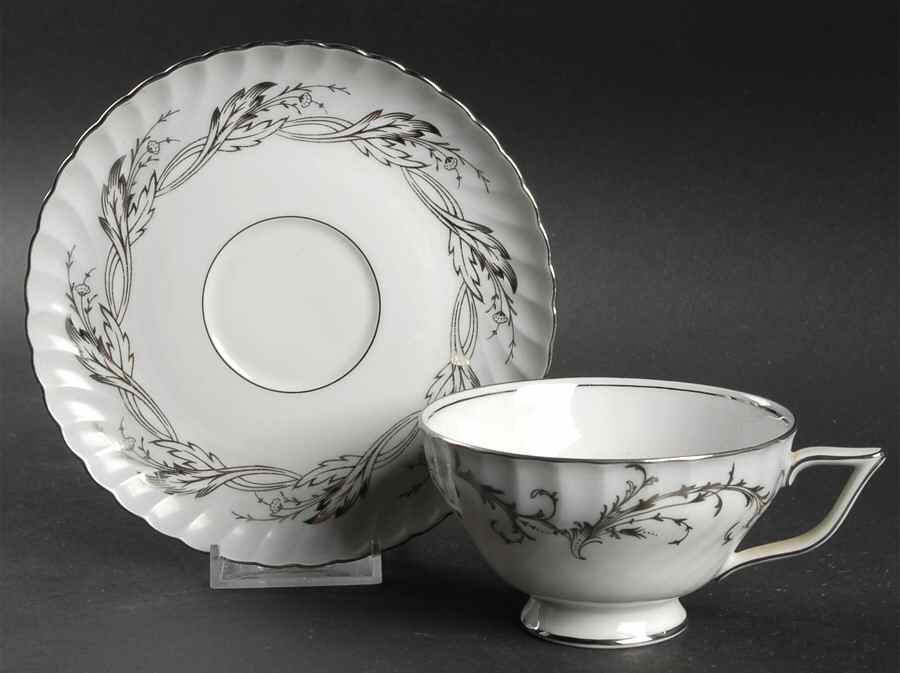 Elegance Grey Footed Cup & Saucer Set by Royal Tettau-1