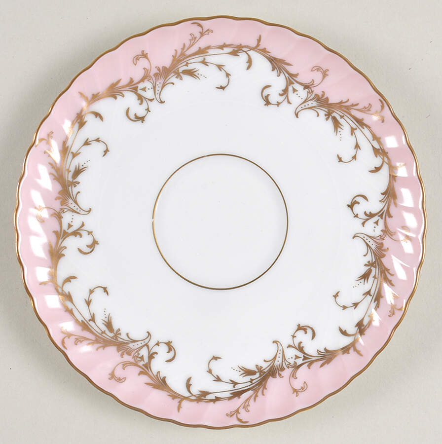 Elegance Rose (Pink, Gold Trim) Saucer by Royal Tettau-1
