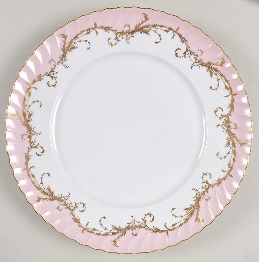 Elegance Rose (Pink, Gold Trim) Dinner Plate by Royal Tettau-1