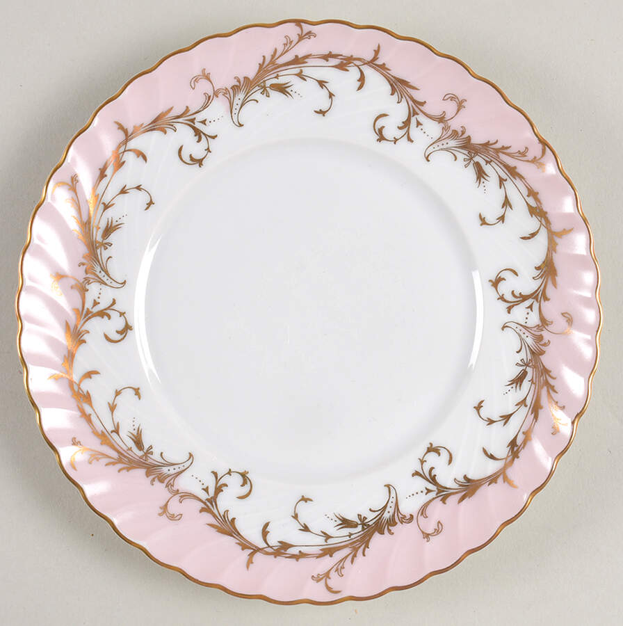 Elegance Rose (Pink, Gold Trim) Bread & Butter Plate by Royal Tettau-1