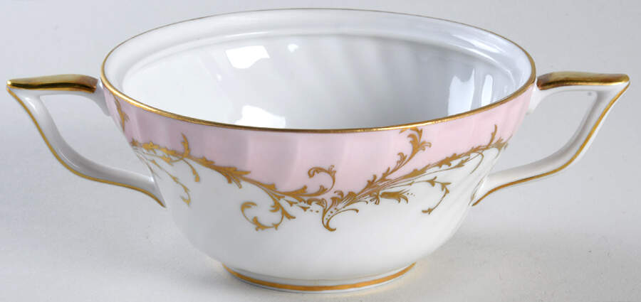 Elegance Rose (Pink, Gold Trim) Sugar Bowl No Lid by Royal Tettau-1