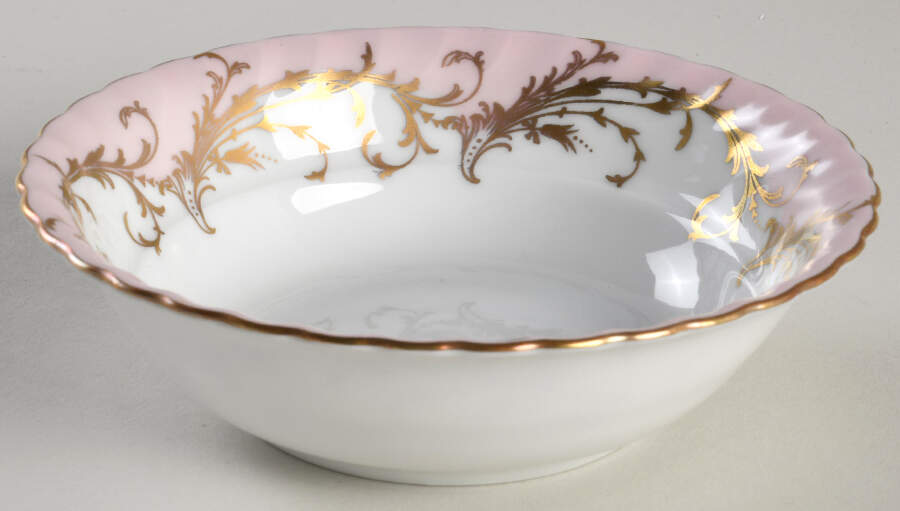 Elegance Rose (Pink, Gold Trim) Fruit/Dessert (Sauce) Bowl by Royal Tettau-1