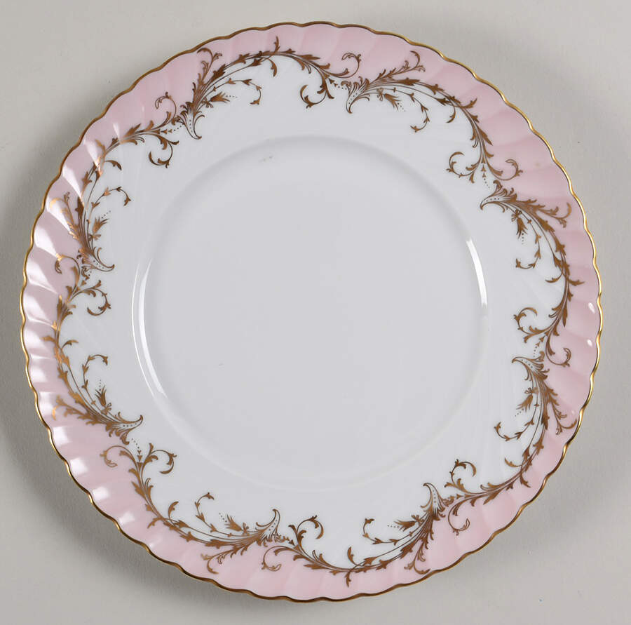Elegance Rose (Pink, Gold Trim) Luncheon Plate by Royal Tettau-1