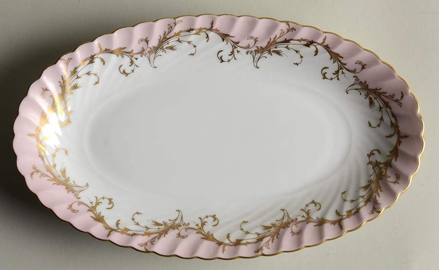 Elegance Rose (Pink, Gold Trim) Relish by Royal Tettau-1