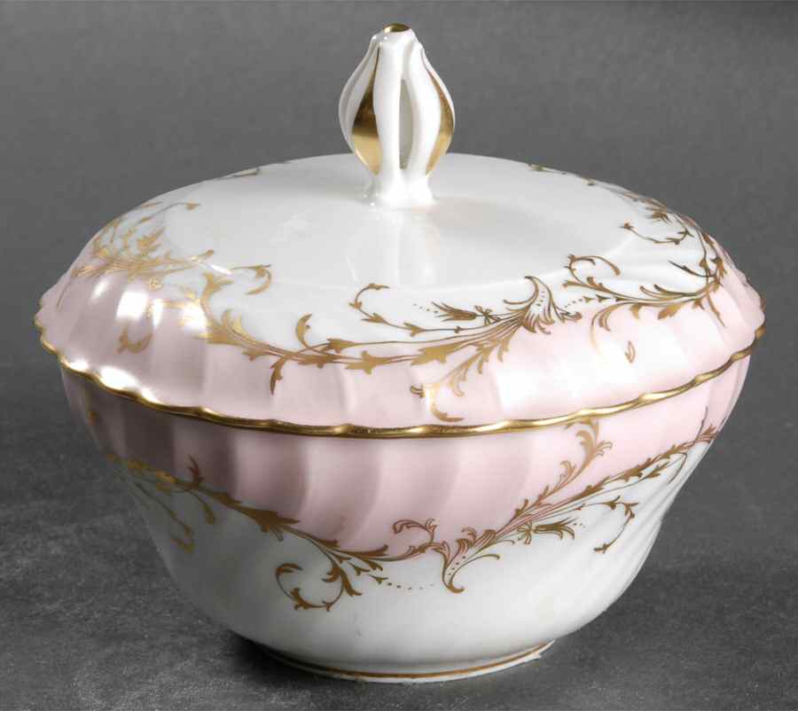 Elegance Rose (Pink, Gold Trim) Sugar Bowl & Lid by Royal Tettau-1