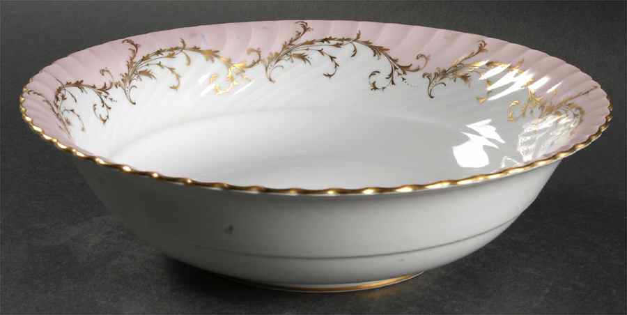 Elegance Rose (Pink, Gold Trim) 10" Round Vegetable Bowl by Royal Tettau-1