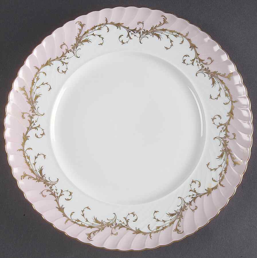 Elegance Rose (Pink, Gold Trim) Dinner Plate by Royal Tettau-1