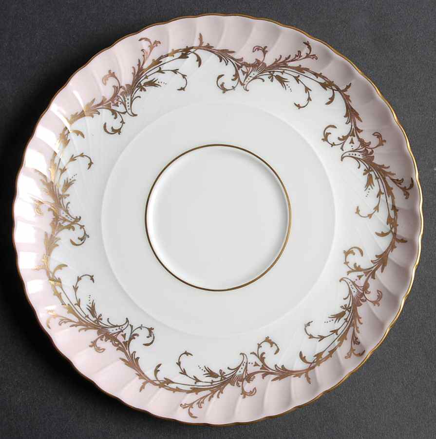 Elegance Rose (Pink, Gold Trim) Saucer for Cream Soup Bowl by Royal Tettau-1