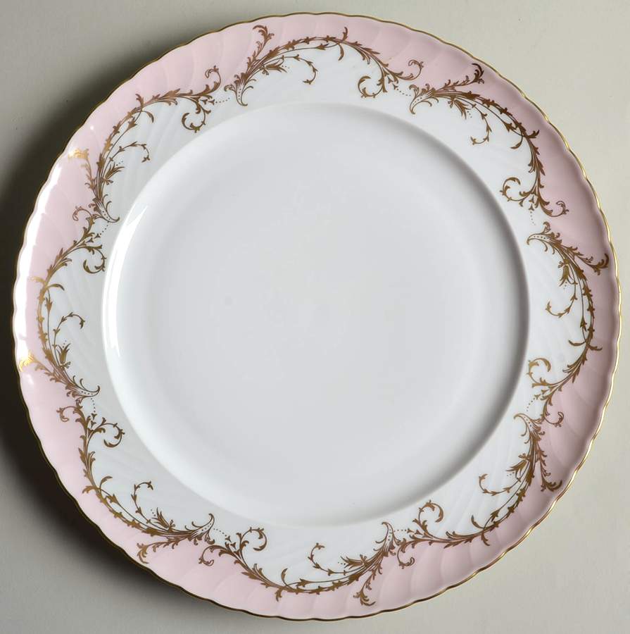 Elegance Rose (Pink, Gold Trim) Dinner Plate by Royal Tettau-1