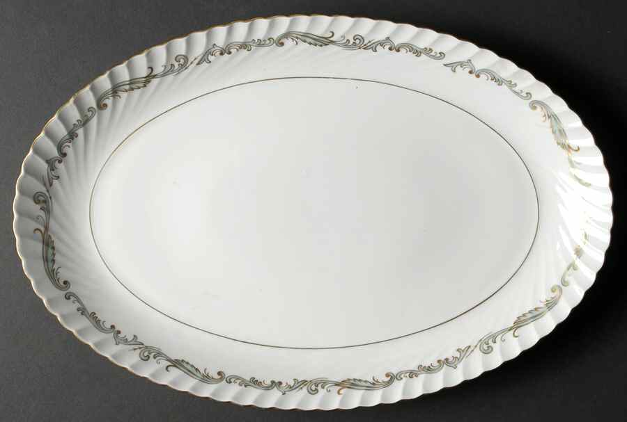 Essex Blue Green 13" Oval Serving Platter by Royal Tettau-1