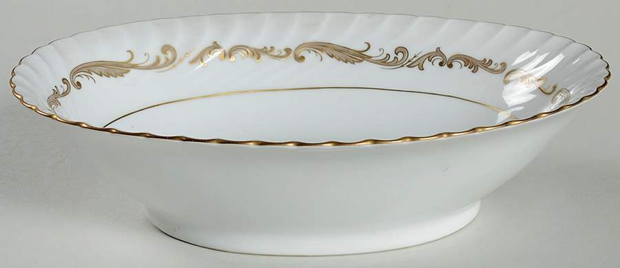 Essex Gray and Brown 9" Oval Vegetable Bowl by Royal Tettau-1