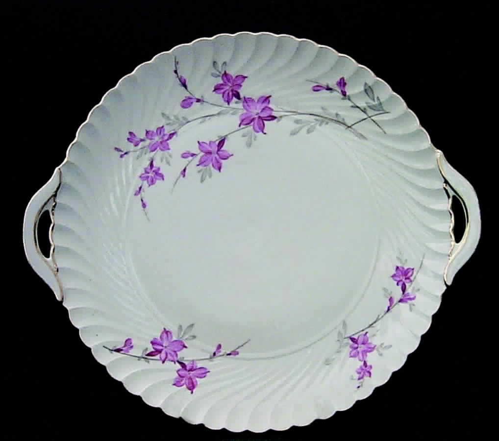 Fantasy (Gold Trim) Handled Cake Plate by Royal Tettau-1