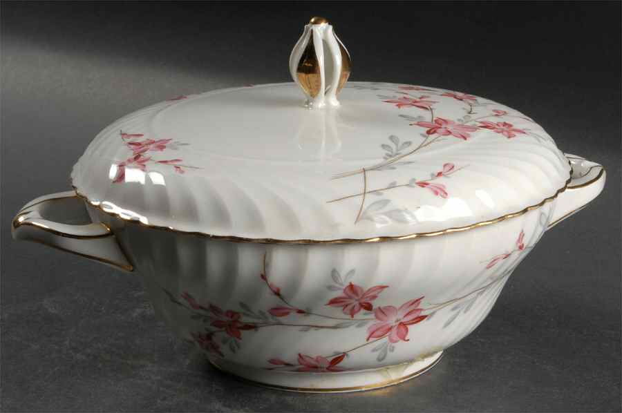 Fantasy (Gold Trim) Round Covered Vegetable by Royal Tettau-1