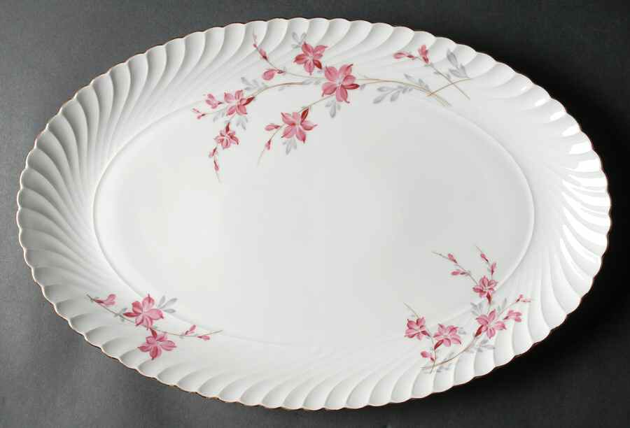 Fantasy (Gold Trim) 15" Oval Serving Platter by Royal Tettau-1