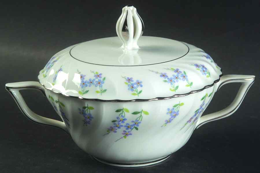 Forget Me Not Sugar Bowl & Lid by Royal Tettau-1