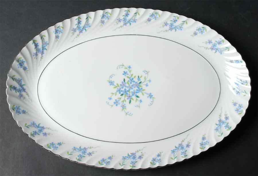 Forget Me Not 13" Oval Serving Platter by Royal Tettau-1