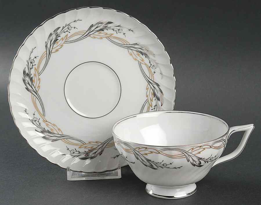 Golden Silver Footed Cup & Saucer Set by Royal Tettau-1