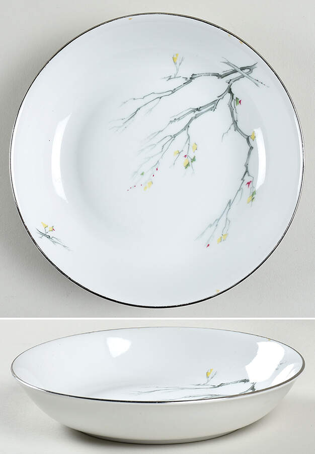 Gray Bark (Platinum Trim) Coupe Soup Bowl by Royal Tettau-1