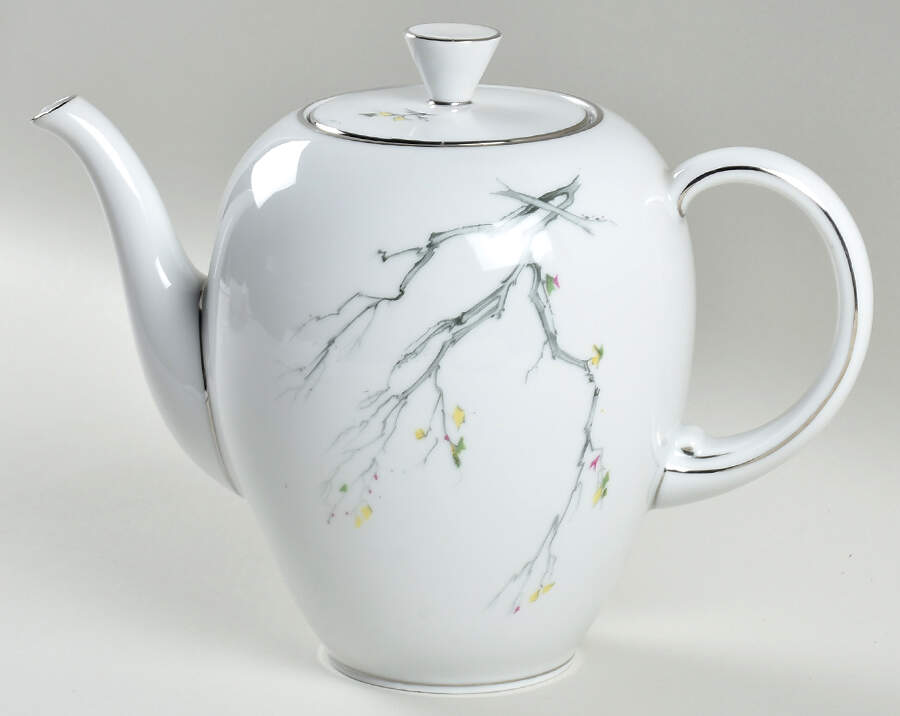 Gray Bark (Platinum Trim) Coffee Pot & Lid by Royal Tettau-1
