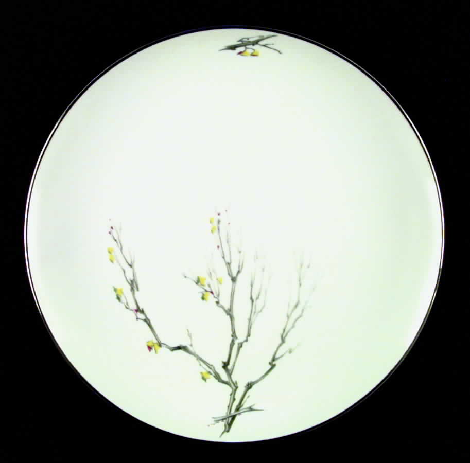 Gray Bark (Platinum Trim) Dinner Plate by Royal Tettau-1