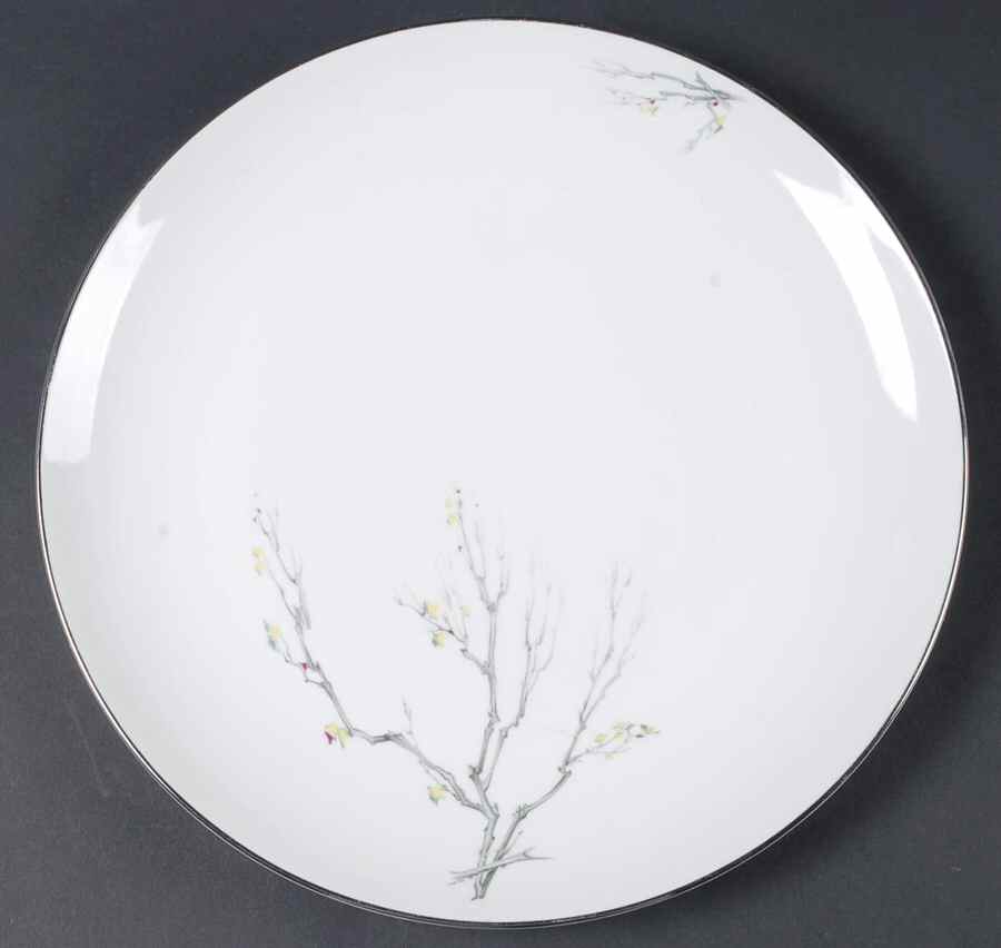 Gray Bark (Platinum Trim) 12" Chop Plate (Round Platter) by Royal Tettau-1