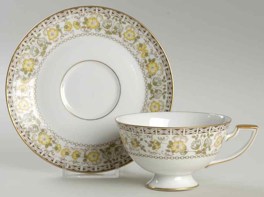 Kenilworth Footed Cup & Saucer Set by Royal Tettau-1