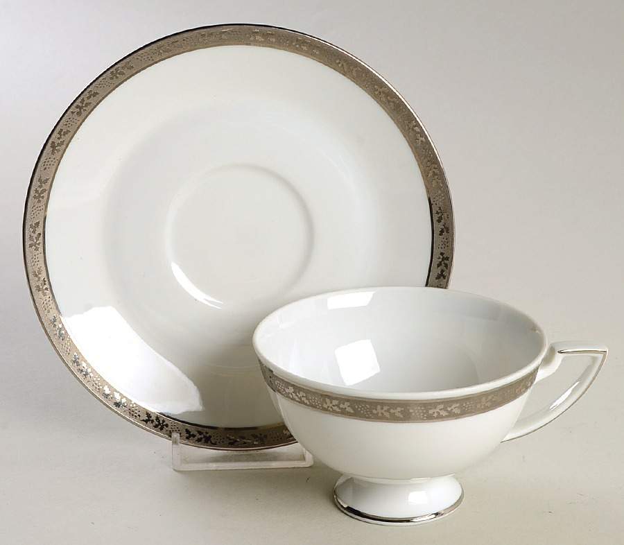 La Mer Footed Cup & Saucer Set by Royal Tettau-1