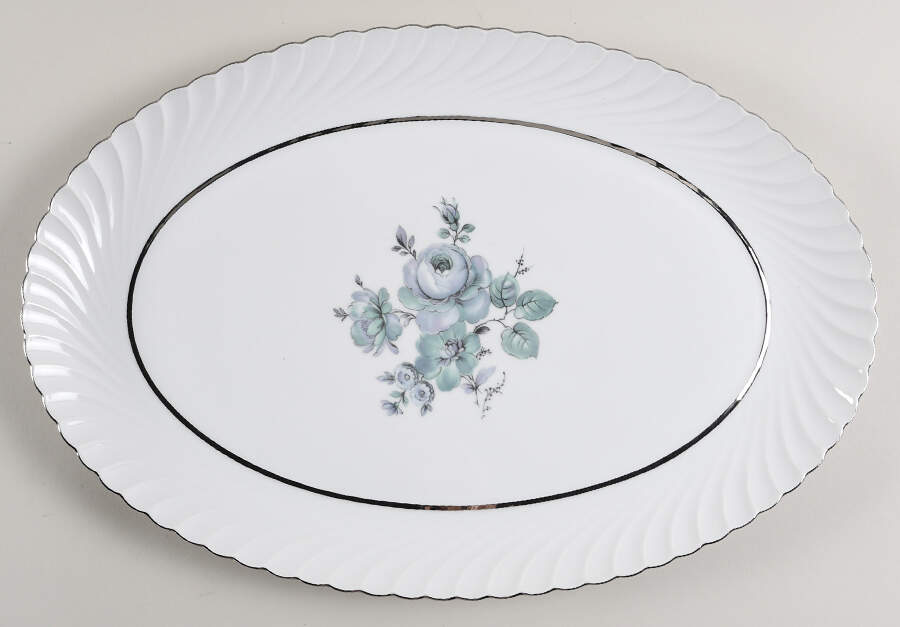 Moonglow Blue 16" Oval Serving Platter by Royal Tettau-1