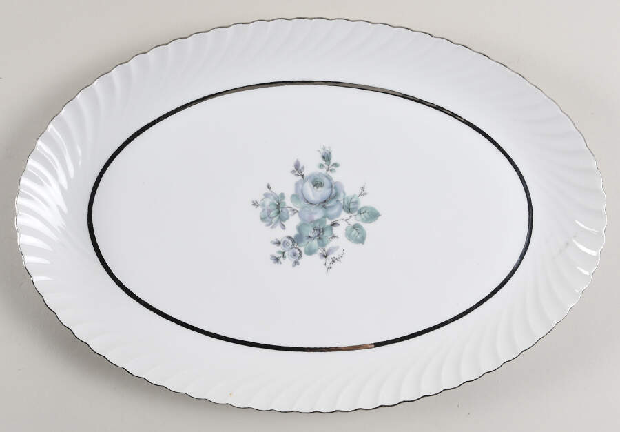 Moonglow Blue 14" Oval Serving Platter by Royal Tettau-1