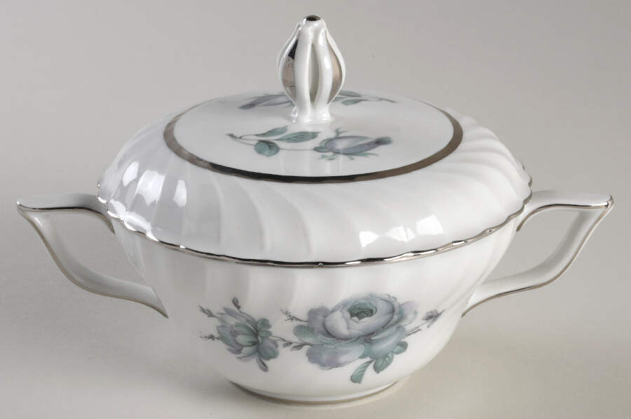 Moonglow Blue Sugar Bowl & Lid by Royal Tettau-1