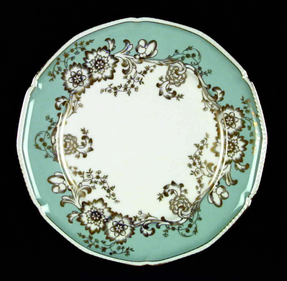 Old Brocade Blue Green Dinner Plate by Royal Tettau-1