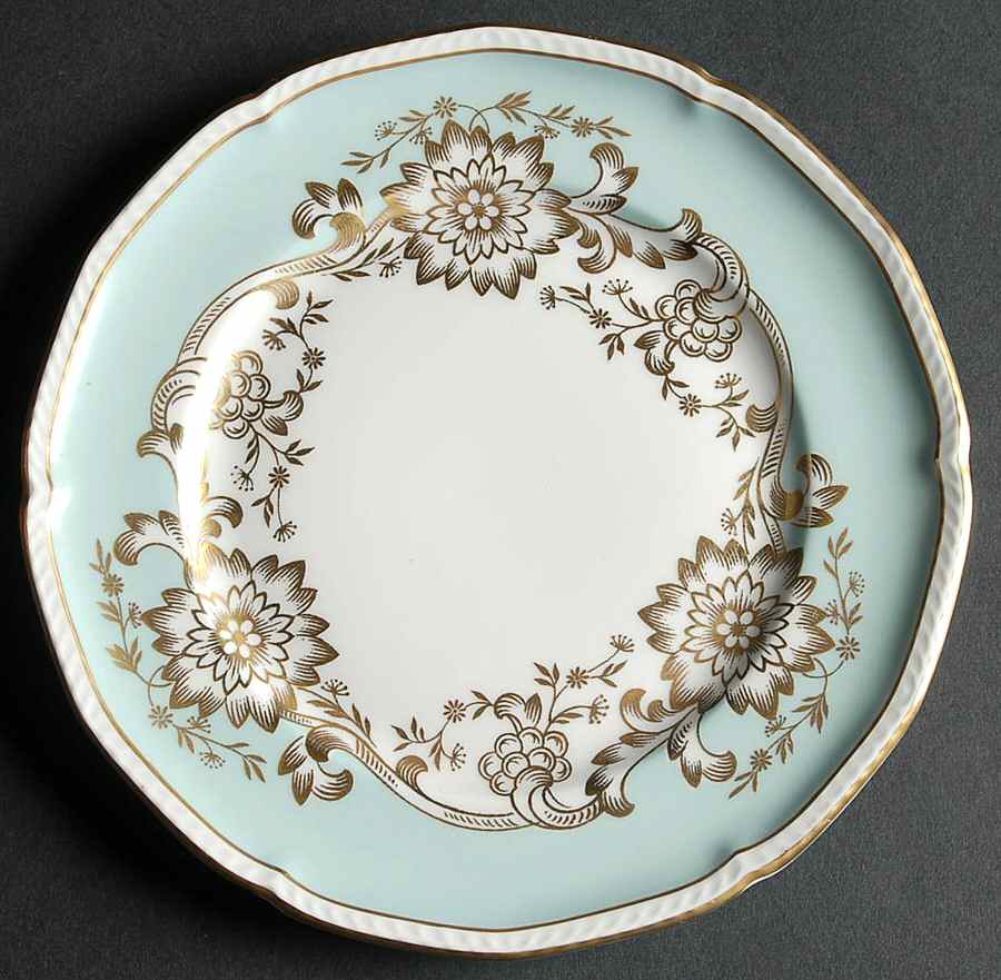 Old Brocade Blue Green Bread & Butter Plate by Royal Tettau-1