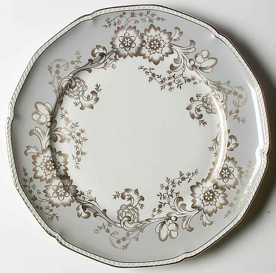 Old Brocade Gray Dinner Plate by Royal Tettau-1