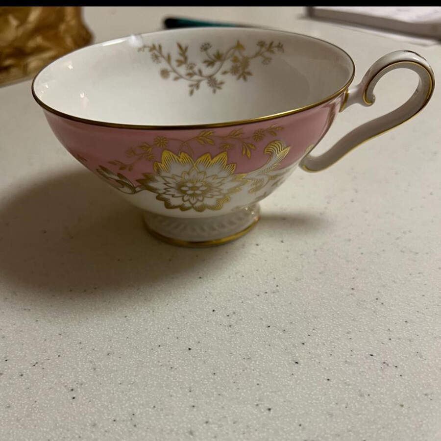 Old Brocade Pink Footed Cup by Royal Tettau-1