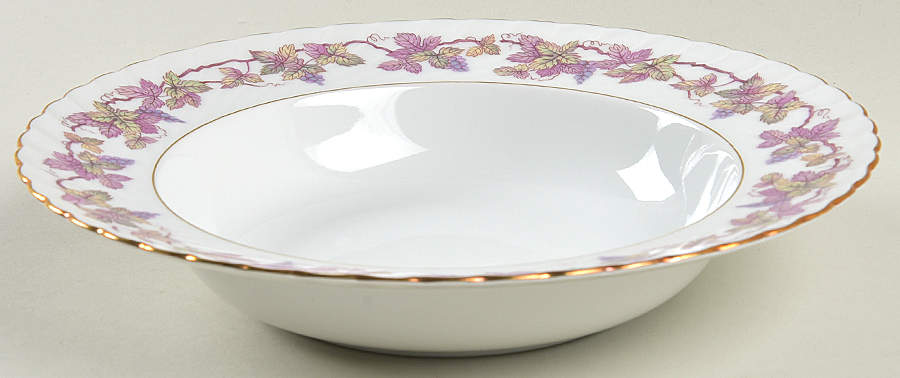 Pink Champagne Rim Soup Bowl by Royal Tettau-1