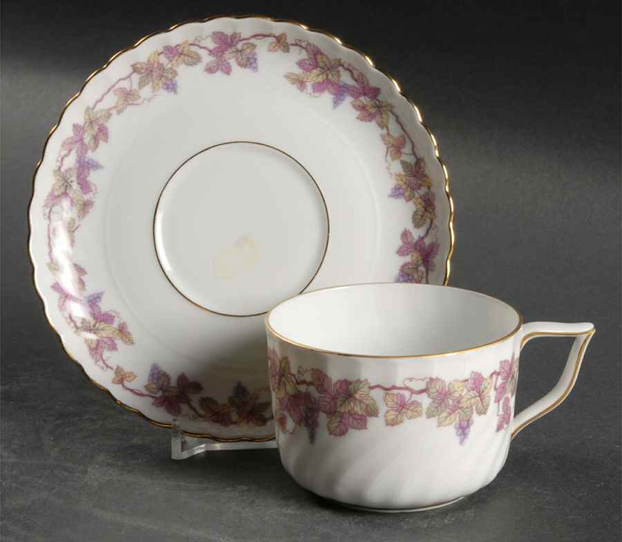 Pink Champagne Flat Cup & Saucer Set by Royal Tettau-1