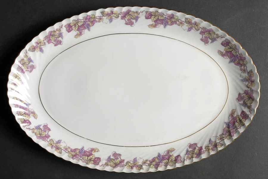 Pink Champagne 13" Oval Serving Platter by Royal Tettau-1