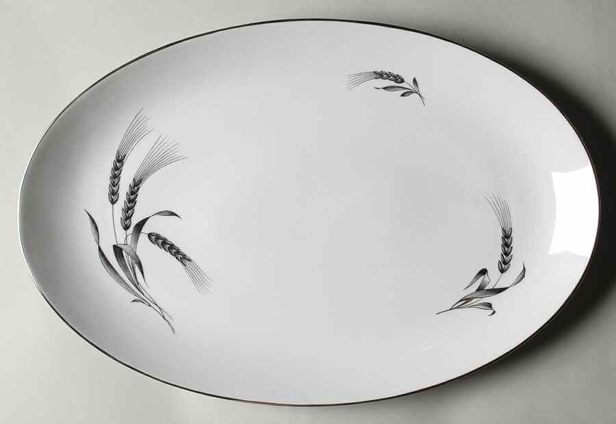Platinum Wheat 15" Oval Serving Platter by Royal Tettau-1
