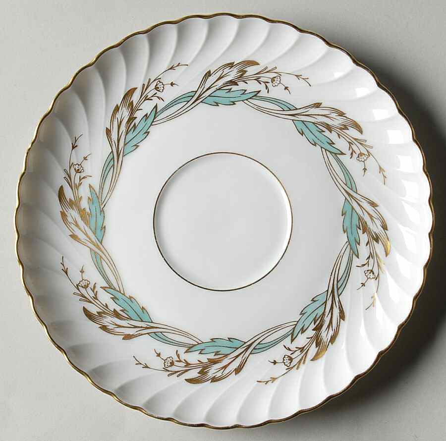Princess Blue Green (Gold Trim) Saucer by Royal Tettau-1
