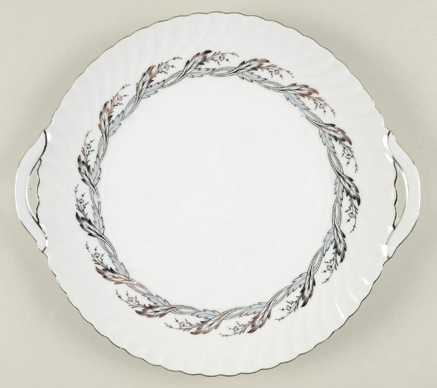 Princess Pearl Grey Handled Cake Plate by Royal Tettau-1