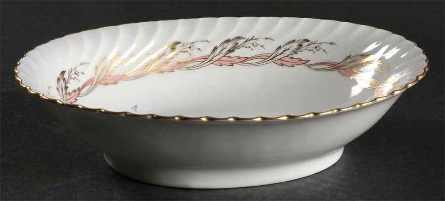 Princess Rose and Gold 9" Oval Vegetable Bowl by Royal Tettau-1