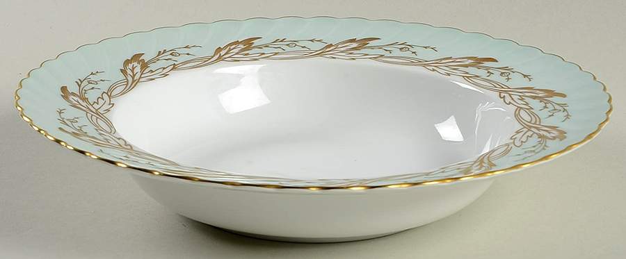 Regal Green Rim Soup Bowl by Royal Tettau-1