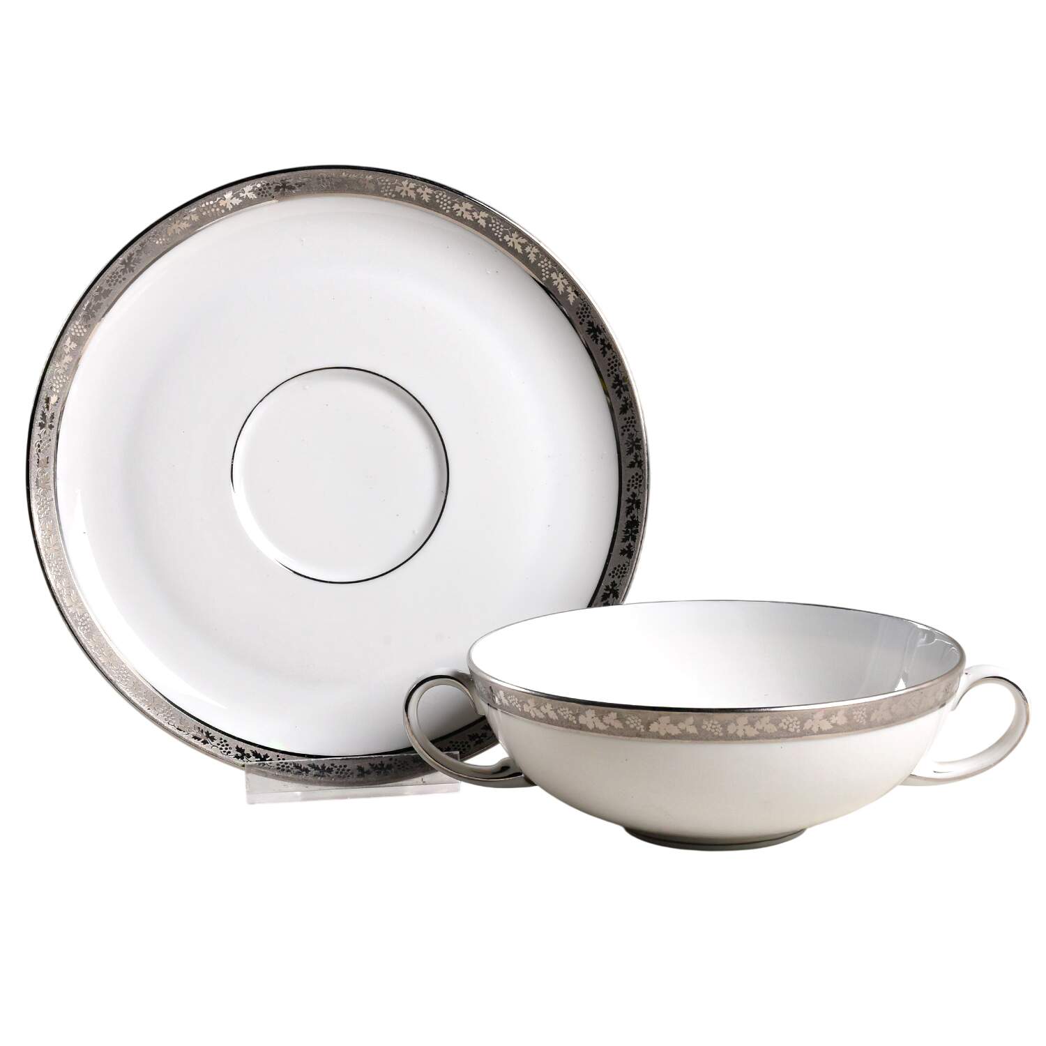 Regina Flat Cream Soup Bowl & Saucer Set by Royal Tettau-1