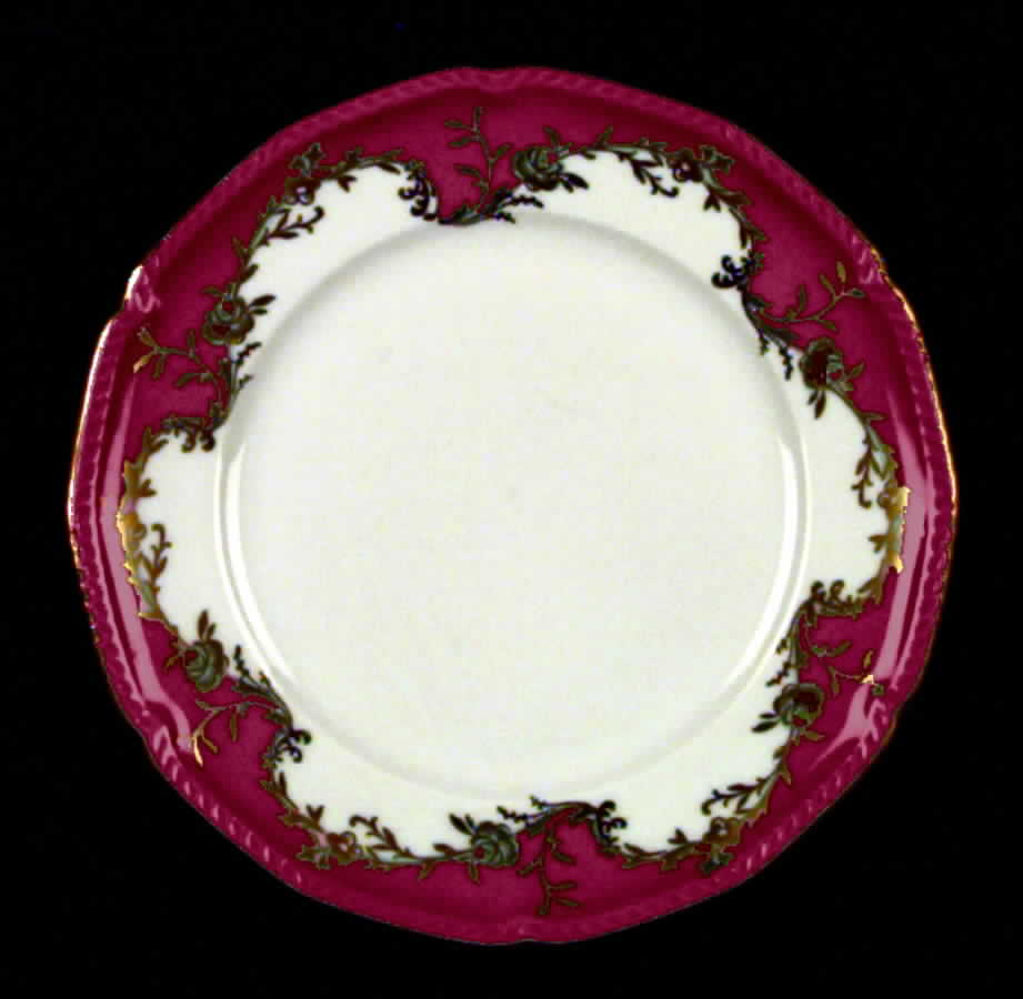 Regency Maroon Bread & Butter Plate by Royal Tettau-1