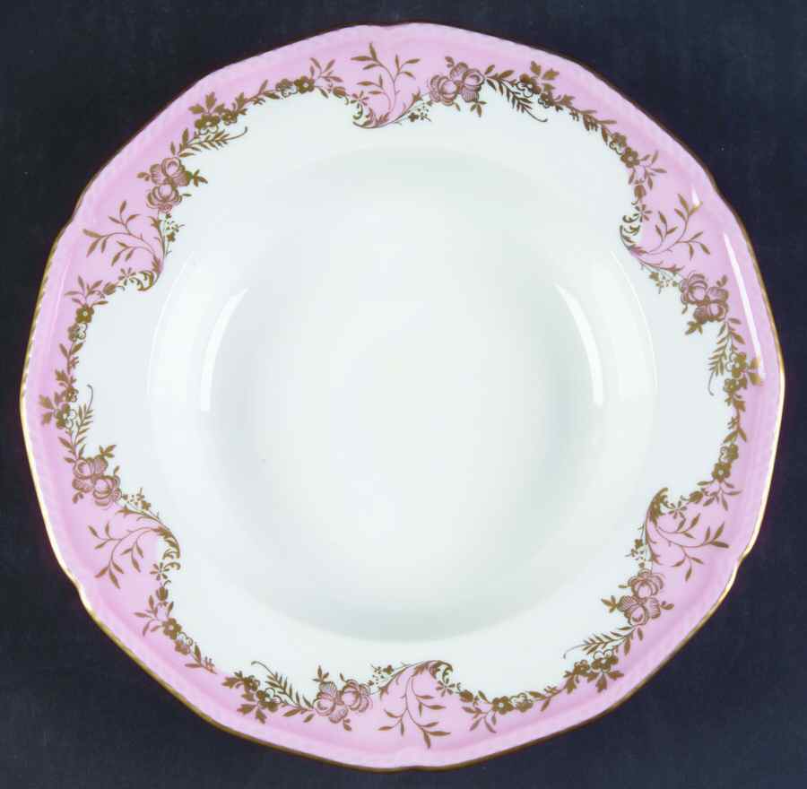 Regency Pink Rim Soup Bowl by Royal Tettau-1