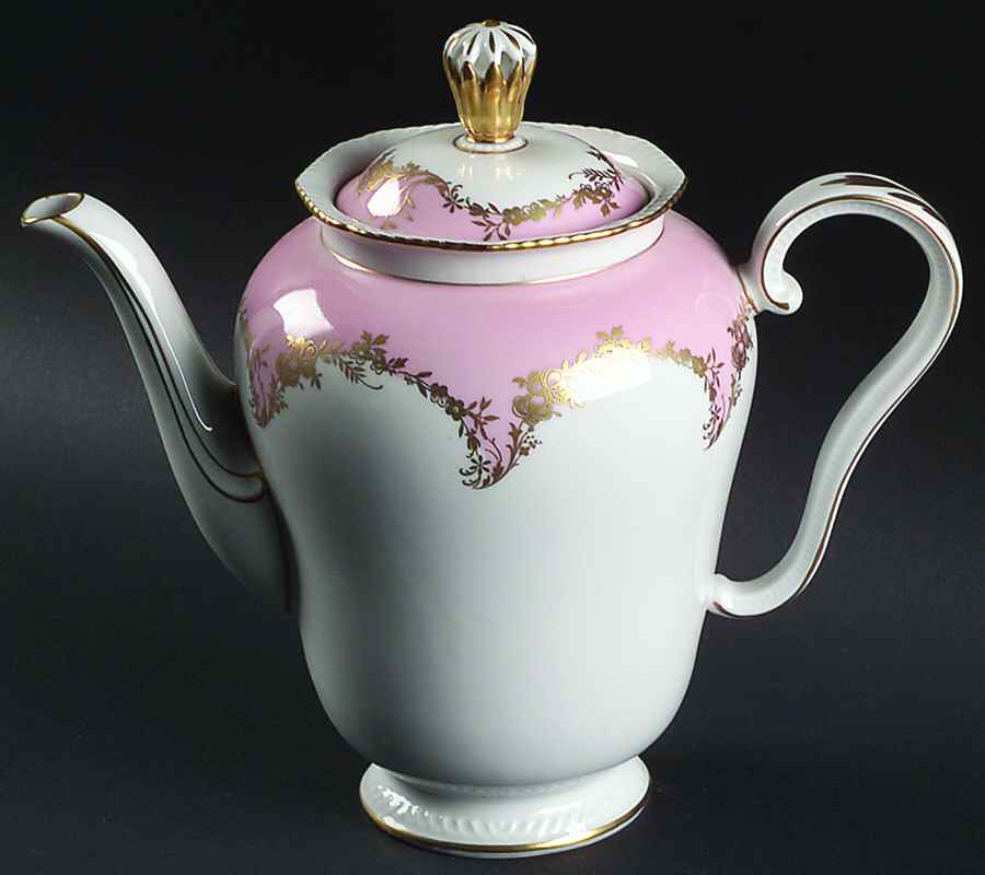 Regency Pink Coffee Pot & Lid by Royal Tettau-1