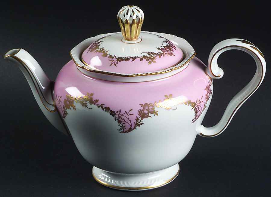 Regency Pink Teapot & Lid by Royal Tettau-1