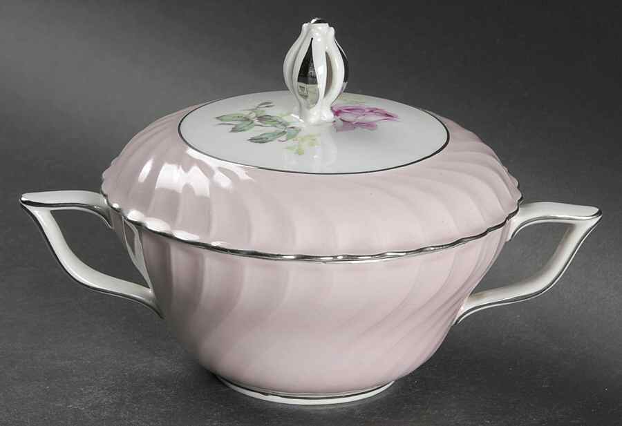 Rosarita Sugar Bowl & Lid by Royal Tettau-1